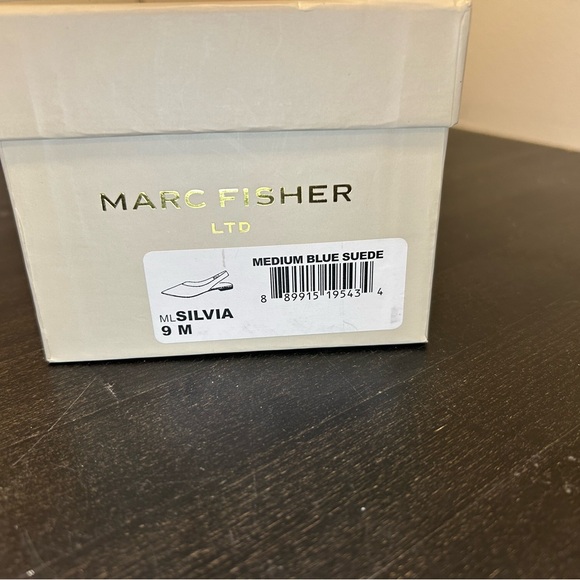 Last Pair- Marc Fisher Silvia Vibrant Blue Suede Slingback Flats - Picture 4 of 4